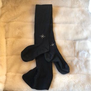 GIRLS TIGHTS Black with silver star sequins